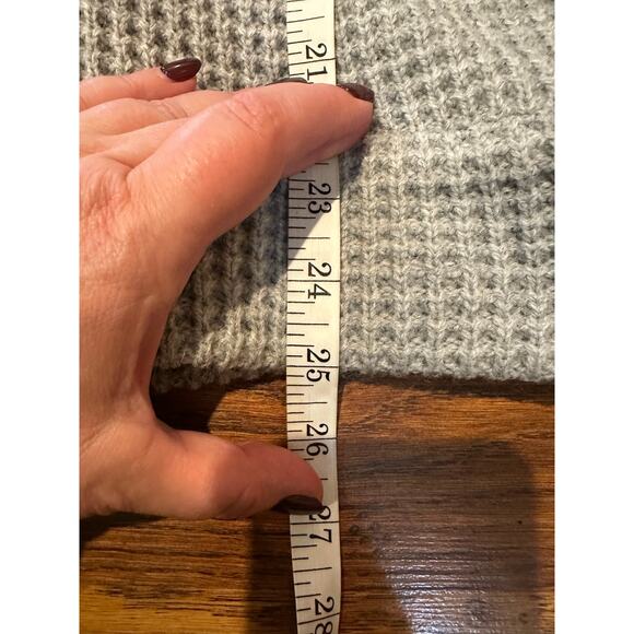 IRO Women's Chelane Leather Trim Waffle Knit Full Zip Sweater Gray/Black Size 36 - Picture 8 of 9